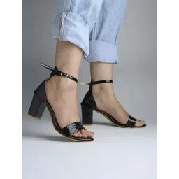 Shoetopia Kids Black & Beige Ankle Strap Sandals-picture-23