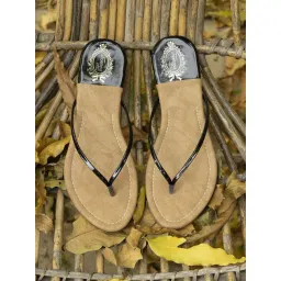 Shoetopia Kids Black & Beige Thong Sandals-picture-19