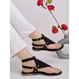 Shoetopia Kids Black Ankle Strap Sandals-picture-38