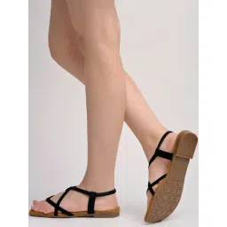 Shoetopia Kids Black Sling Back Sandals-picture-30