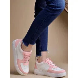 Shoetopia Kids Pink & White Sneakers-picture-38