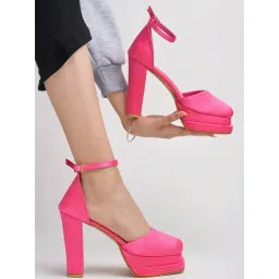 Shoetopia Kids Pink Ankle Strap Sandals-picture-33