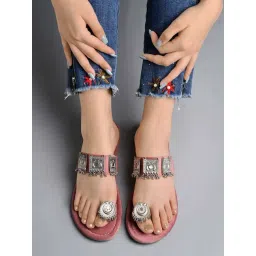 Shoetopia Kids Pink Toe Ring Sandals-picture-20