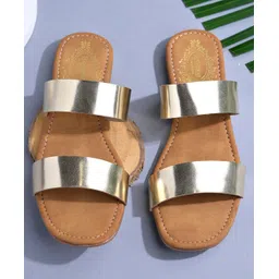 Shoetopia Metallic Flat Sandals - Gold-picture-15