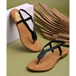 Shoetopia Self Designed Slip Ons Sandals - Black-picture-11