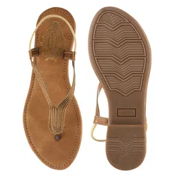 Shoetopia Self Designed Slip Ons Sandals - Brown image 5