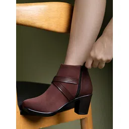 shoetopia Smart Casual Brown Boots Girls Boots For Women-picture-19