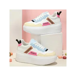 Shoetopia Smart Casual Lace-Up White Sneakers-picture-17
