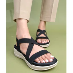 Shoetopia Solid Back Strap Closure Sandals - Black-image-46