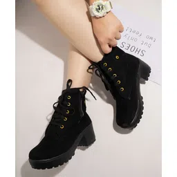 Shoetopia Solid Boots - Black-picture-32
