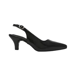 Shoetopia Solid Buckle Closure Heel Sandals - Black image 4
