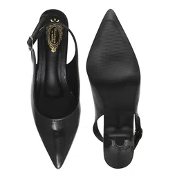 Shoetopia Solid Buckle Closure Heel Sandals - Black image 5