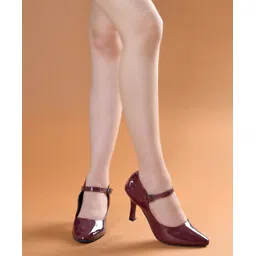 Shoetopia Solid Buckle Closure Heel Sandals - Red-picture-32