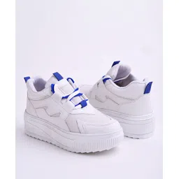 Shoetopia Solid Lace Up Shoes - White-picture-23