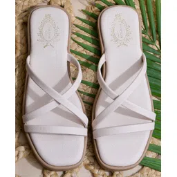 Shoetopia Solid Strap Detailed Sandals - Cream-picture-43