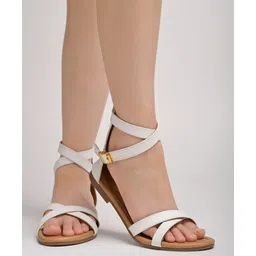 Shoetopia Solid With Buckle Closure Sandals - White-picture-23