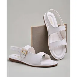 Shoetopia Solid With Buckle Closure Sandals - White-picture-26