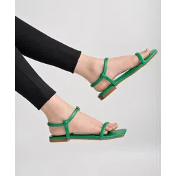 Shoetopia Strap Designed Buckle Closure Sandals - Green-picture-20