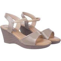 shoetopia Stylish Wedges for Women – Comfortable Slip-On Sandals with Cushioned Sole & Elastic Back Strap Lightweight Heeled Slides-picture-14