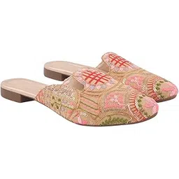 shoetopia Traditional Embroidery Mules for Women & Girls-picture-49