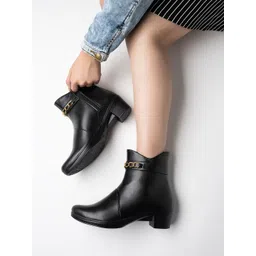 Shoetopia Women Black Casual Boots-picture-29