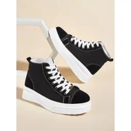 Shoetopia Women Black Solid Sneakers-picture-34