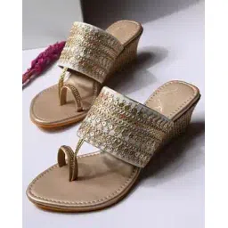 shoetopia Women Embellished Toe-Ring Wedges-picture-11