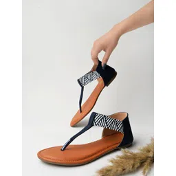 Shoetopia Women Printed T-Strap Flats-picture-28