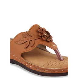 Shoetopia Women Tan Brown Embellished Sandals image 2