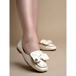 Shoetopia Women's Beige Flat Ballets-picture-34