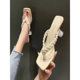 Shoetopia Women's Beige Thong Sandals-picture-46