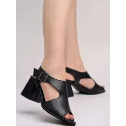 Shoetopia Women's Black Back Strap Sandals-picture-22