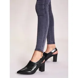 Shoetopia Women's Black Back Strap Sandals-picture-30