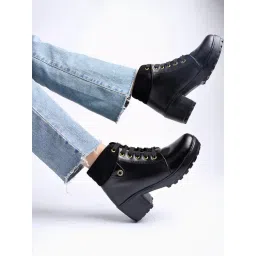 Shoetopia Women's Black Casual Booties-picture-39