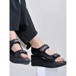 Shoetopia Women's Black Floater Sandals-picture-40