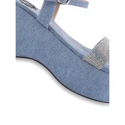 Shoetopia Women's Blue Ankle Strap Sandals image 4