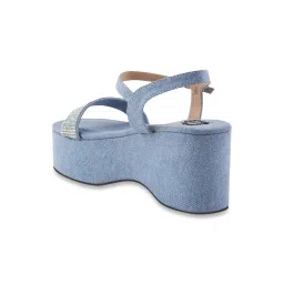 Shoetopia Women's Blue Ankle Strap Sandals image 5