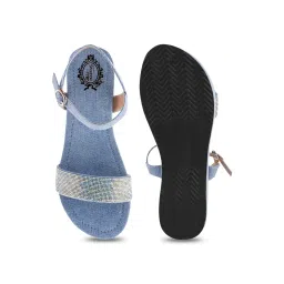 Shoetopia Women's Blue Ankle Strap Sandals image 3