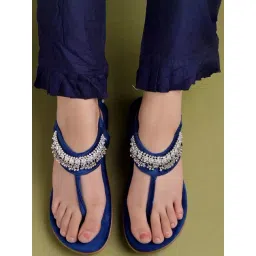 Shoetopia Women's Blue Back Strap Sandals-picture-24