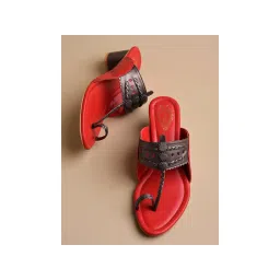 Shoetopia Womens Classic Black Kolhapuri Heels-picture-13