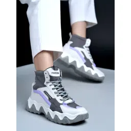 Shoetopia Women's Grey Ankle High Sneakers-picture-23