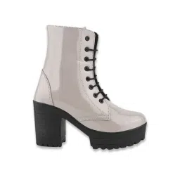 Shoetopia Women's Grey Derby Boots-picture-34