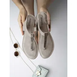 Shoetopia Women's Grey T-Strap Sandals-picture-41