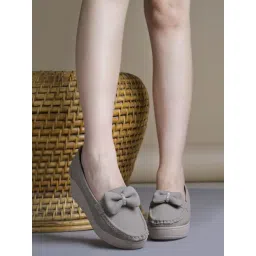 Shoetopia Women's Grey Wedge Loafers-picture-25