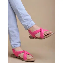 Shoetopia Women's Pink Sling Back Sandals-picture-42