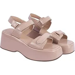 shoetopia Women's Platform Sandals – Chunky Velcro Strap Wedges, Comfortable Open||Toe Casual Streetwear, Travel & Daily Style Footwear-picture-19