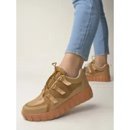 Shoetopia Women's Tan Sneakers-picture-34
