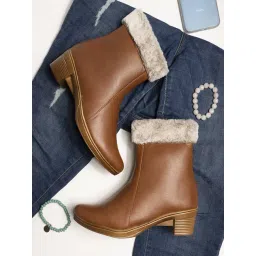 Shoetopia Women's Tan Snow Boots-picture-12