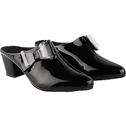 shoetopia Womens/Girls Block Mules with Bows-picture-27