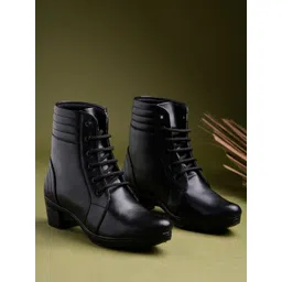 shoetopia Smart Casual Lace-up Detailed Boots For Women & Girls Boots For Women image 4